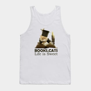 Books. Cats Life is Sweet Tank Top